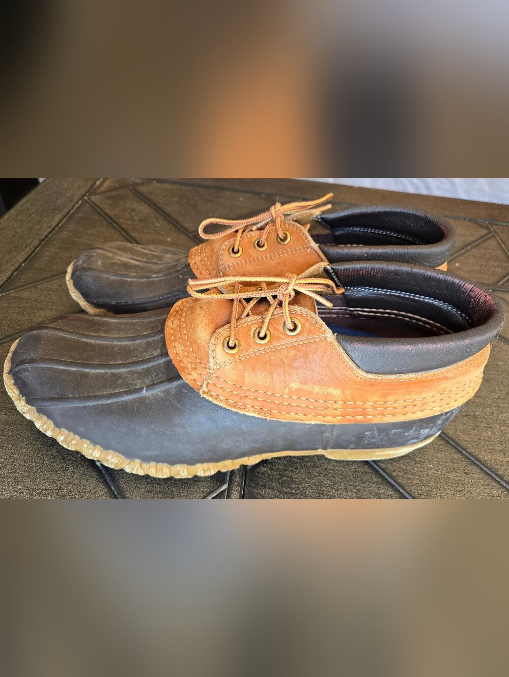 L.L. Bean Brown Leather and Black Rubber Men’s Duck Boots - Picture 3 of 8